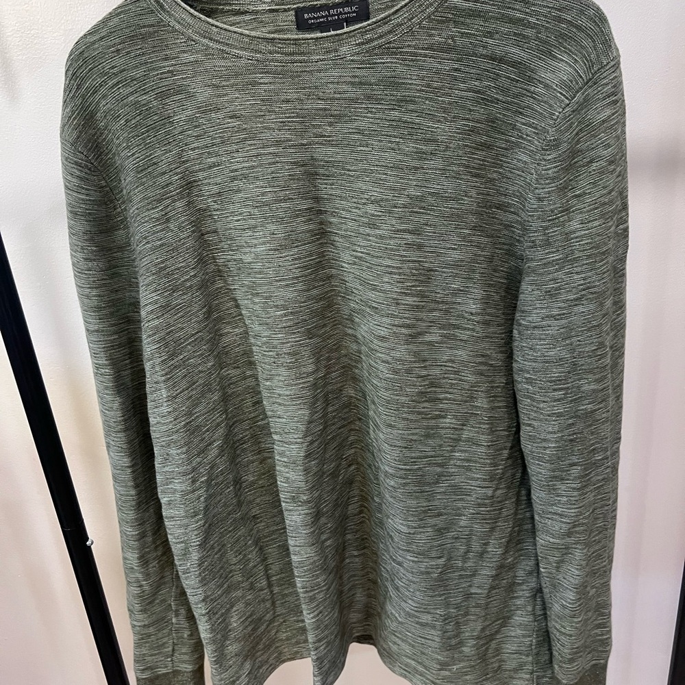 Banana Republic Olive Slub Knit Crewneck Tee